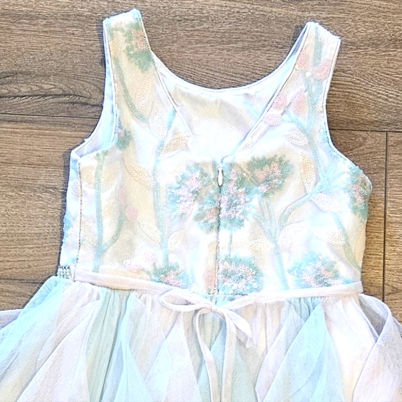 Lightly Worn - YOUNGLAND - Pastel Pink and Green Formal Dress - Girls Size 6X - Picture 5 of 5